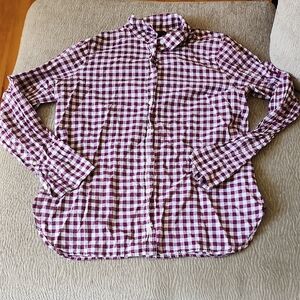 J. Crew Red and White Checkered Shirt